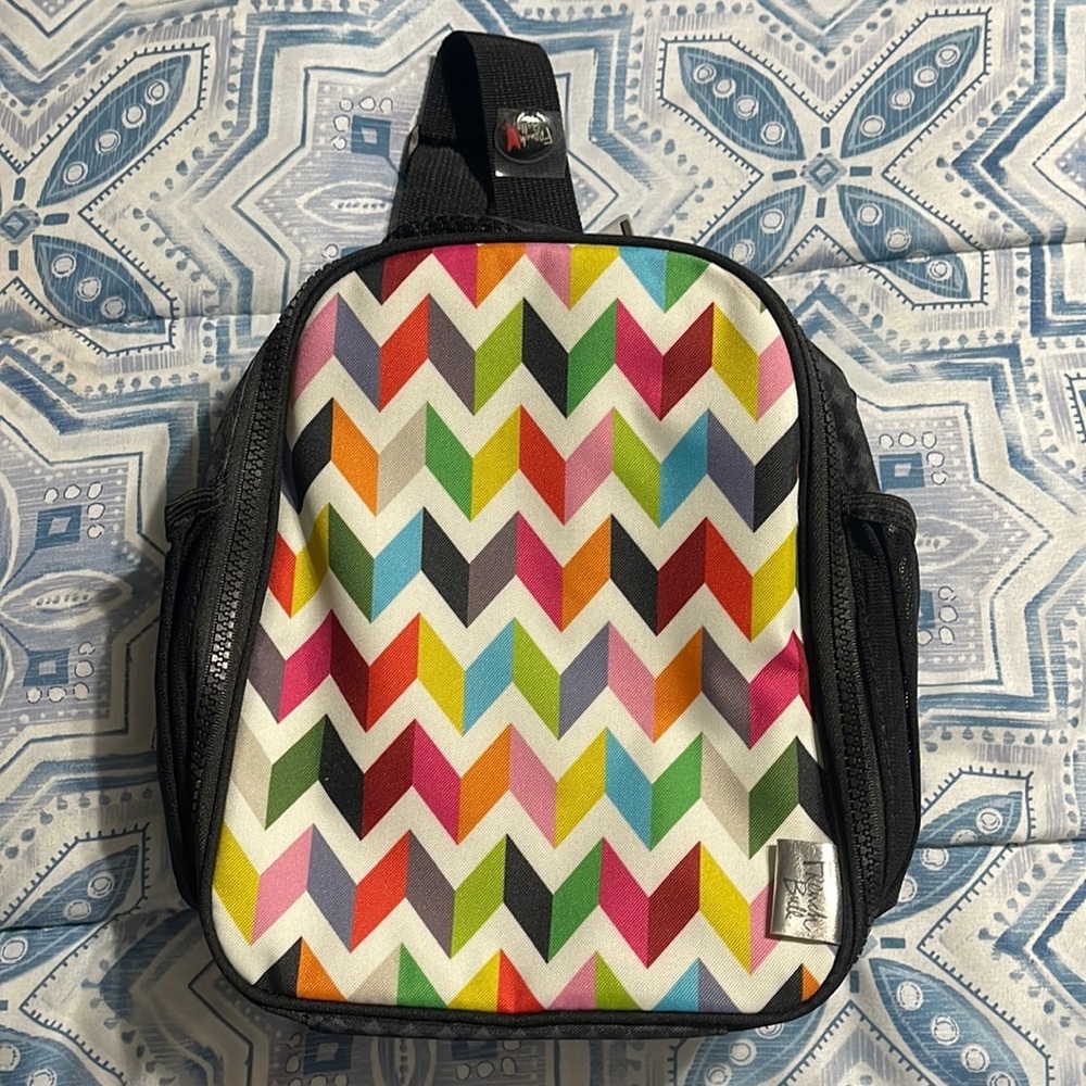 New cute French Bull chevron insulated bag